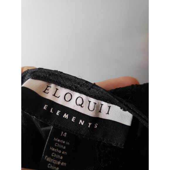 Eloquii Womens 14 A Line Dress Whimsigoth Witchy Black Floral Gothic Romantic - Picture 5 of 5